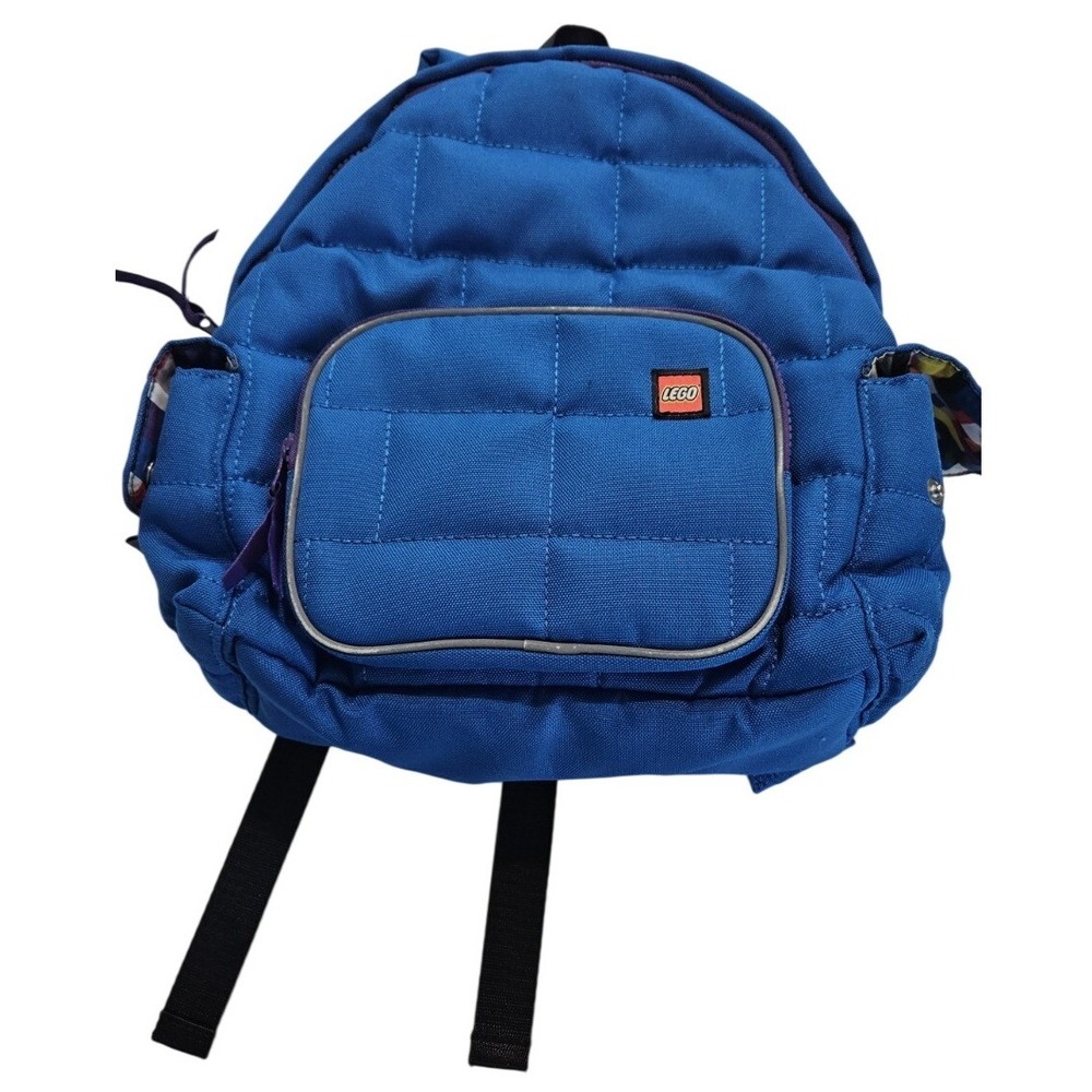 LEGO x Target Blue Quilted Brick Pattern Backpack Kids School Bag Canvas